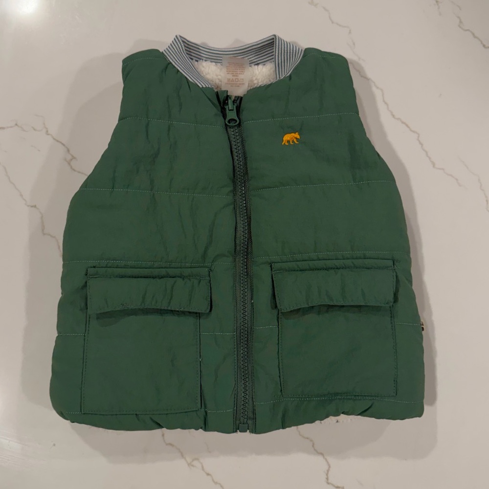 Green Kids Puffer Vest